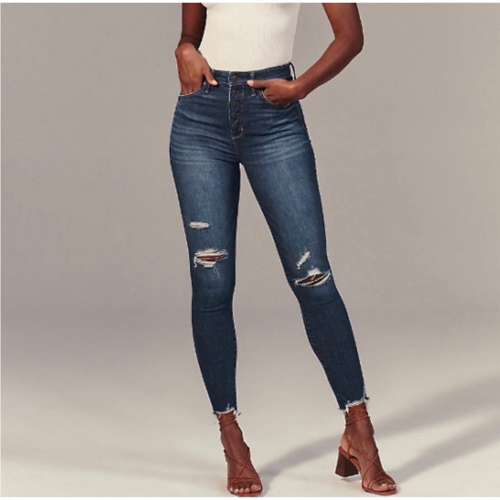 Abercrombie & Fitch High Rise Super Skinny Ankle Jean